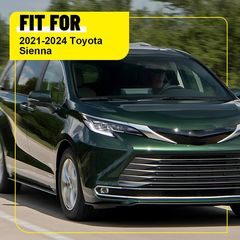 Gloss Black Pillar Posts Door Window Trim for Toyota Sienna (2021–2024)