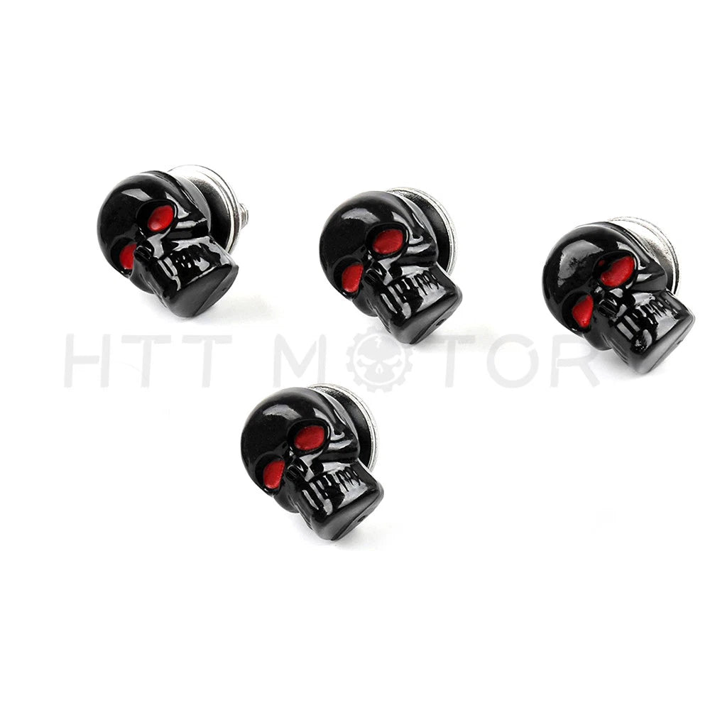 4X Skull License Plate Windshield Frame Bolts for Motorcycle