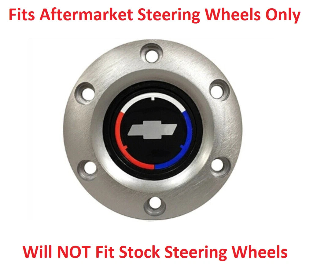 Horn Button Brushed 6 Hole Replacement for Chevrolet Bowtie (2014–2018)
