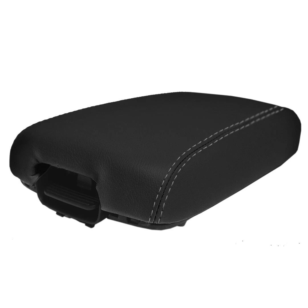 Console Lid Armrest Cover for Kia Sorento (2014–2020) PVC Leather Gray Stitch
