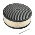 14" Oval Finned Aluminum Air Cleaner Set for Chevy Ford Mopar