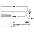 C49A Rotary Cutter Blade CCW 3" x 23" for Hardee 52LT 60LT 60LTO 66LT 72LT