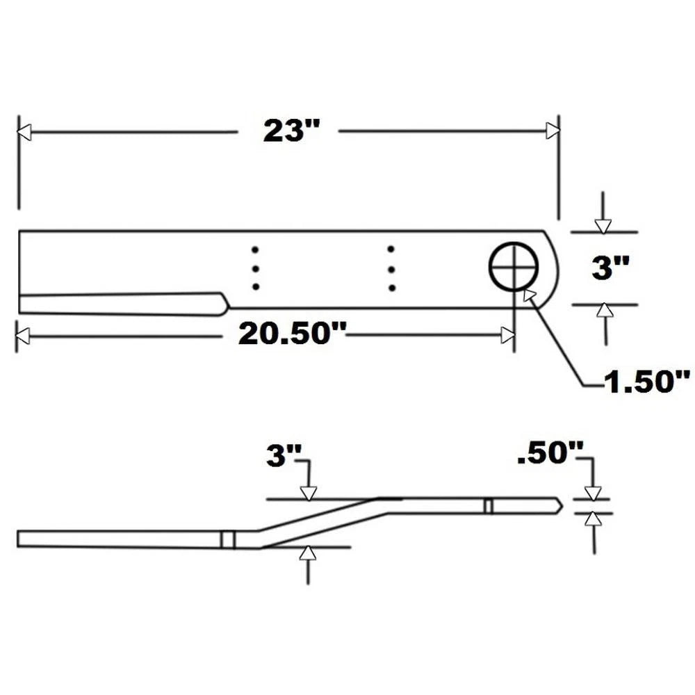 C49A Rotary Cutter Blade CCW 3" x 23" for Hardee 52LT 60LT 60LTO 66LT 72LT
