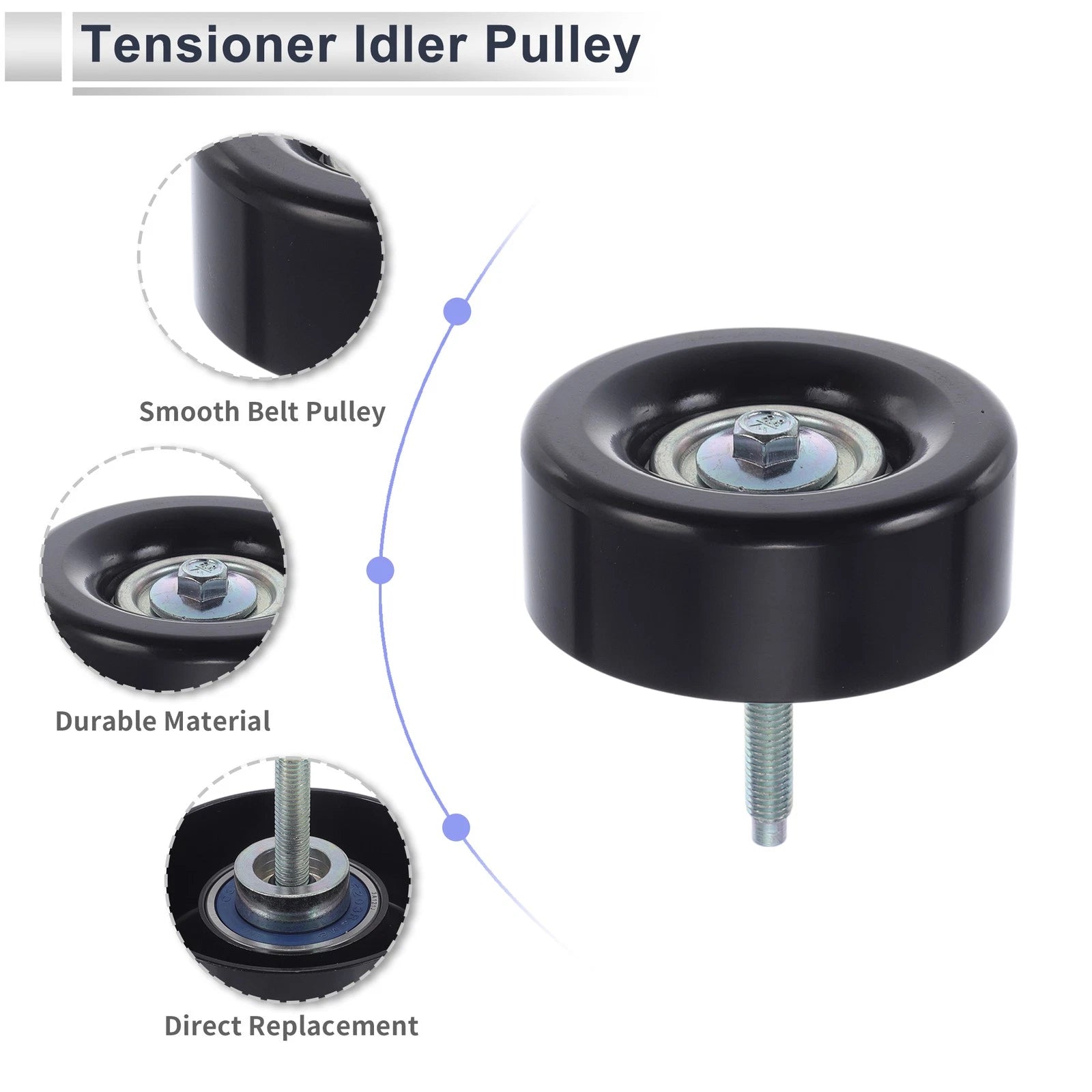 Drive Belt Idler Pulley for Ford Mondeo (2000–2015) 1S7Q19A216AD/1S7Q19A216AB