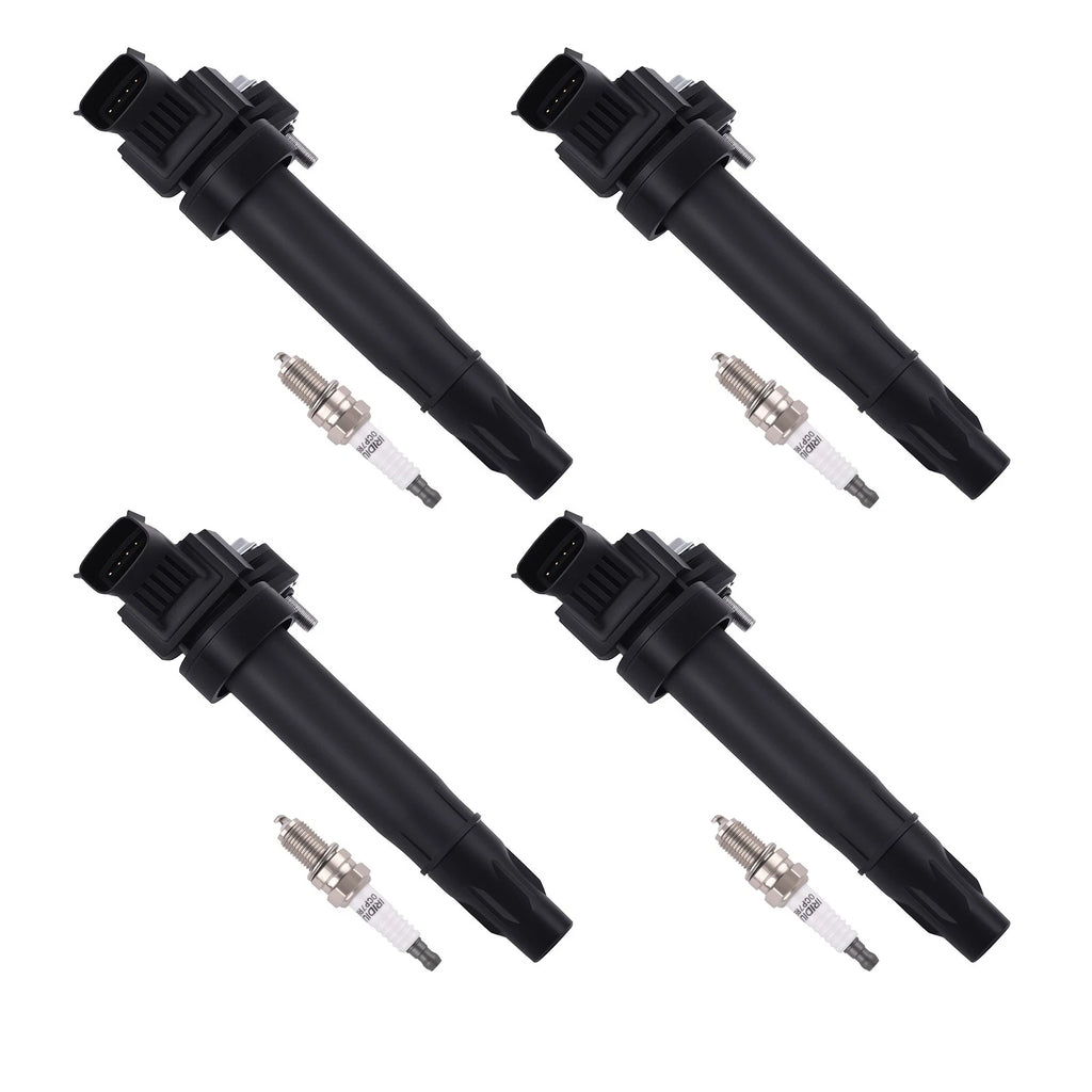 Set of 4 Ignition Coils & Spark Plugs for Chevrolet Spark 1.2L (2013–2015) 96983945