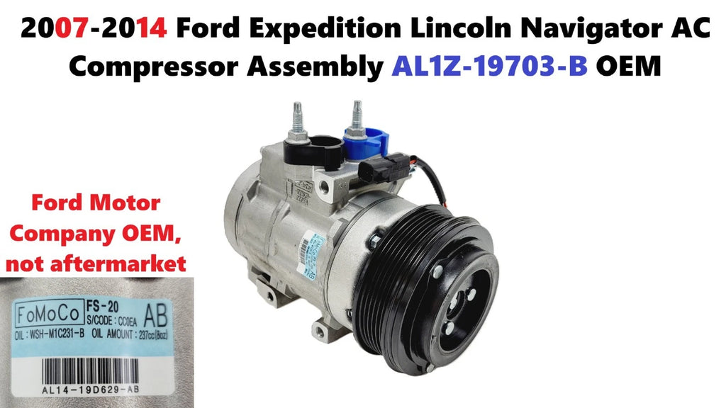 AC Compressor Assembly for Ford Expedition Lincoln Navigator (2007–2014) AL1Z-19703-B
