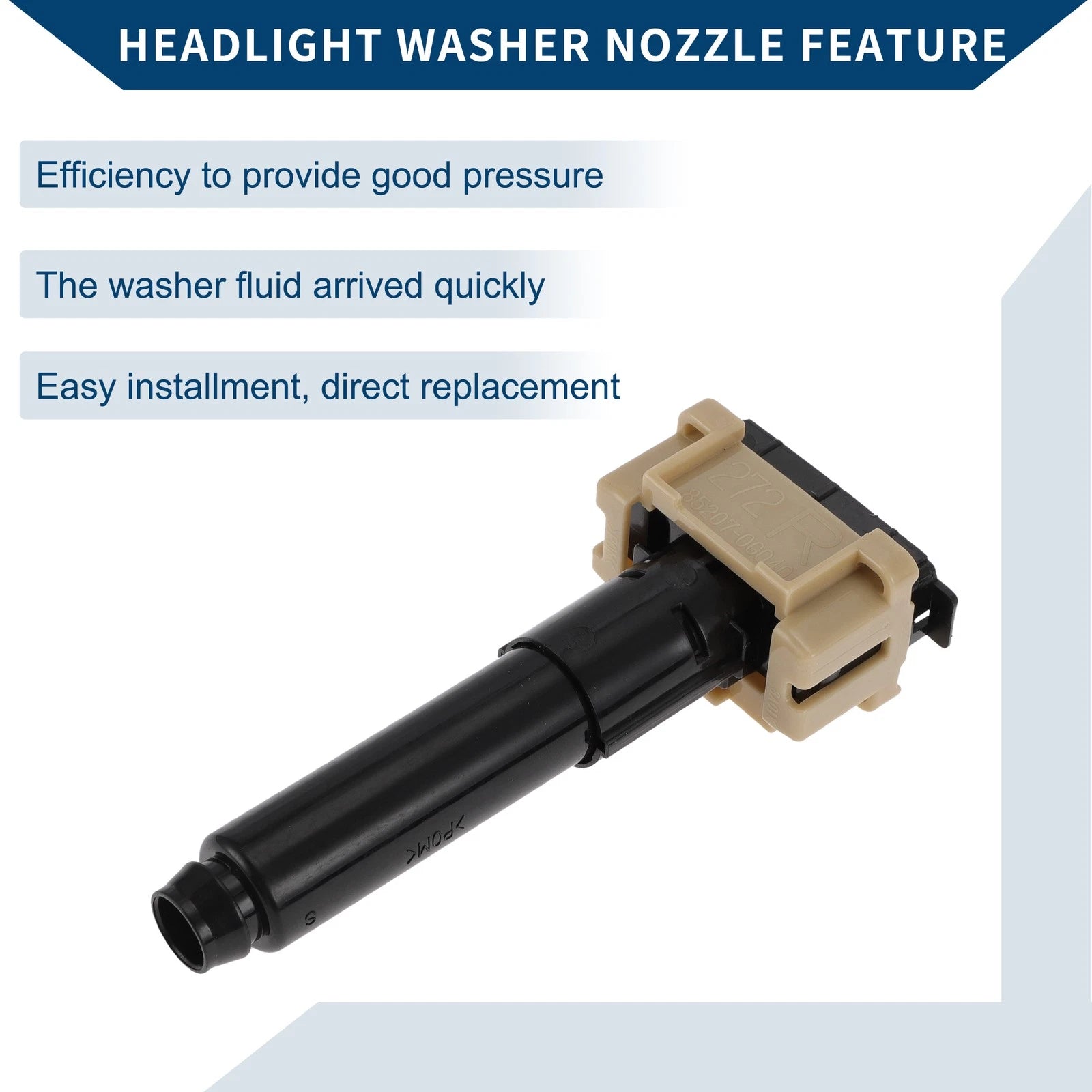 Front Passenger Headlight Washer Nozzle for Toyota Land Cruiser (2008–2021) No.852070G040