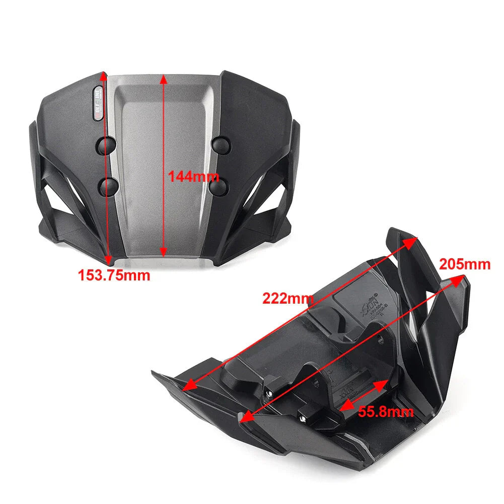 Black Motorcycle Front Windshield Visor for Honda CB650R (2019-2023)