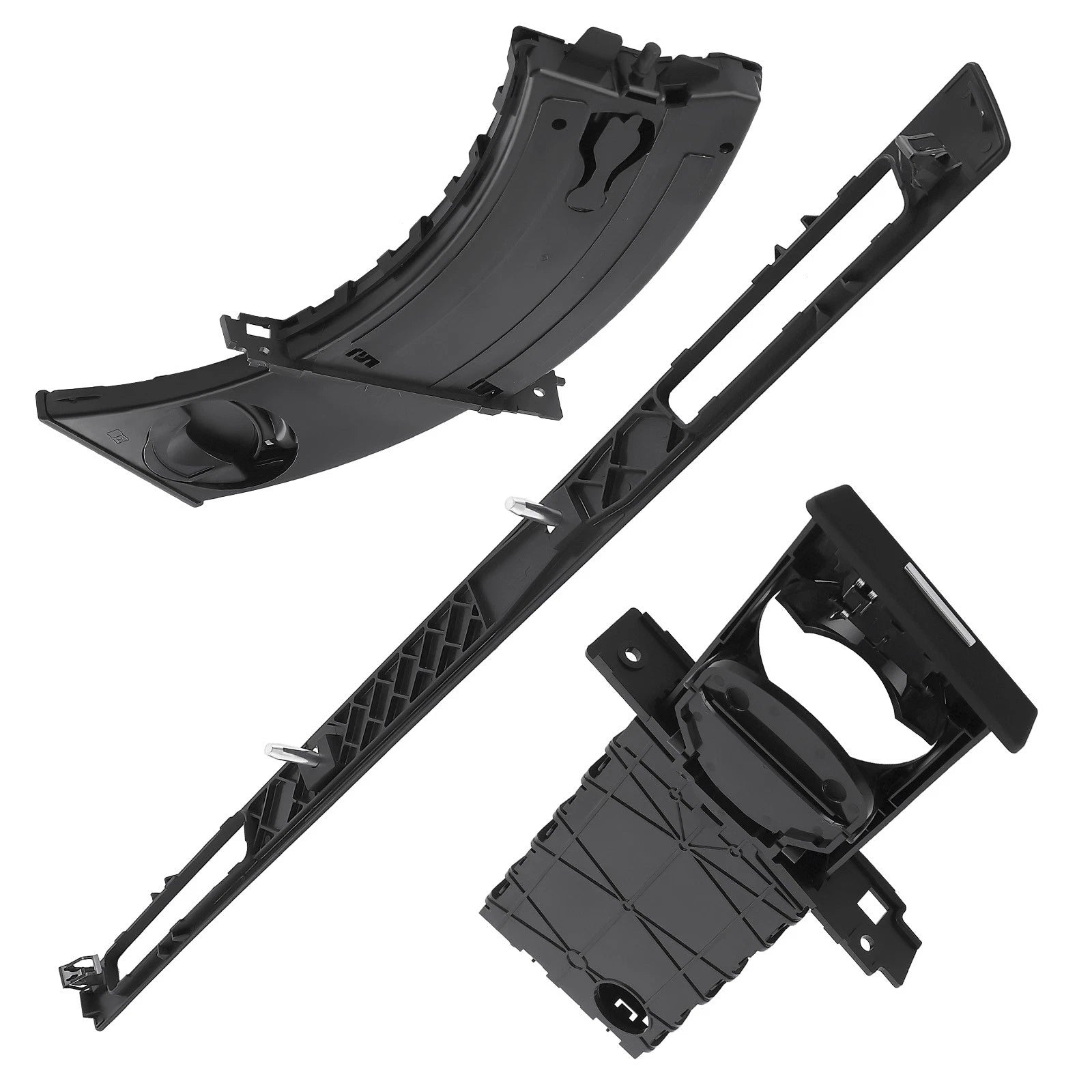 Set of 2 Black Dashboard Cup Holder Trim Panels for BMW E90 E91 E93 (2006–2013) 51459173463