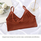 Womens Vest Style Bra High Elasticity Breathable Halter Top Without Underwire