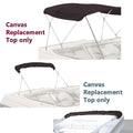 Bimini Top Boat Cover for 3 Bow (72"L 54"H 73"-78"W) Black Canvas