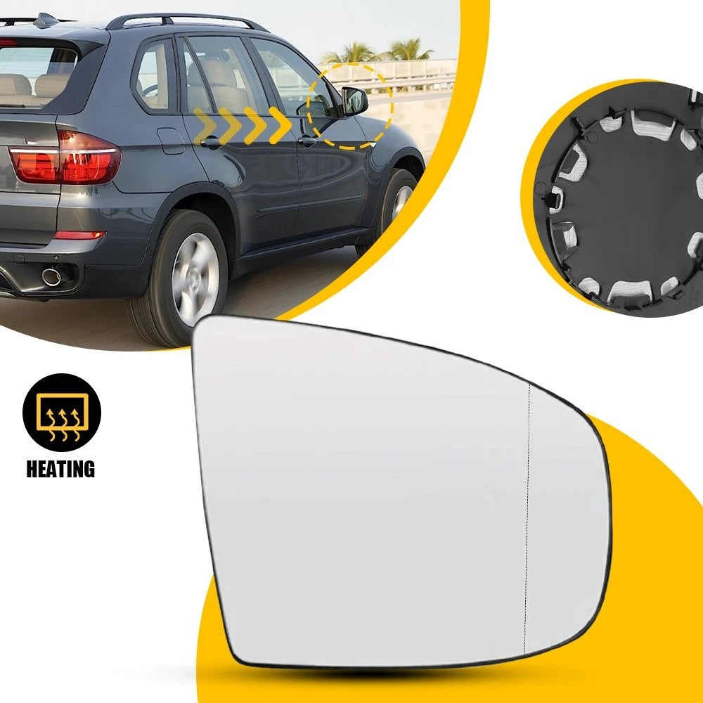 Heated Right Passenger Door Wing Mirror Glass for BMW X5 X6 E70 (2007–2013)