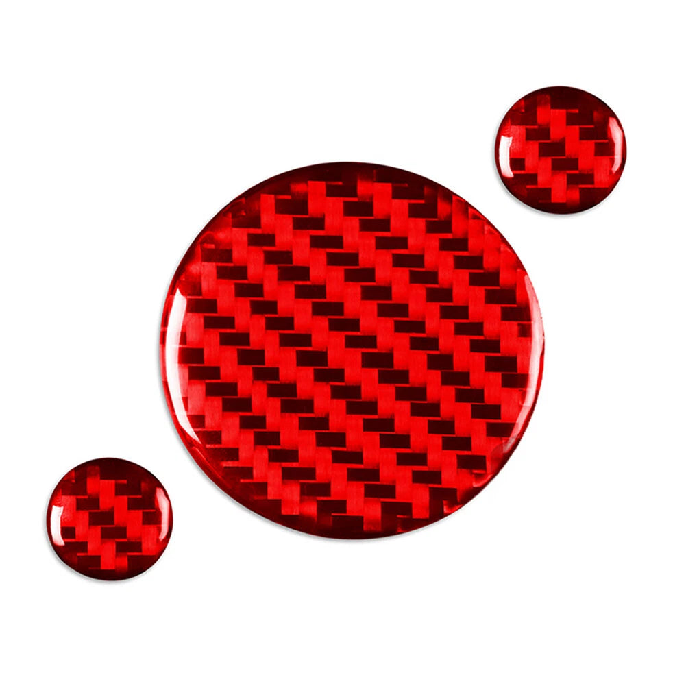 3X Center Console Multimedia Knob Cover Trim for Alfa Romeo Giulia (2020–2021) Red