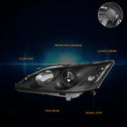 Projector Headlights for Lexus ES350 (2007–2009) OE Style Black Housing