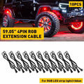 10PC 4Pin Extension Wire Connector for RGB LED Strip Rock Lights