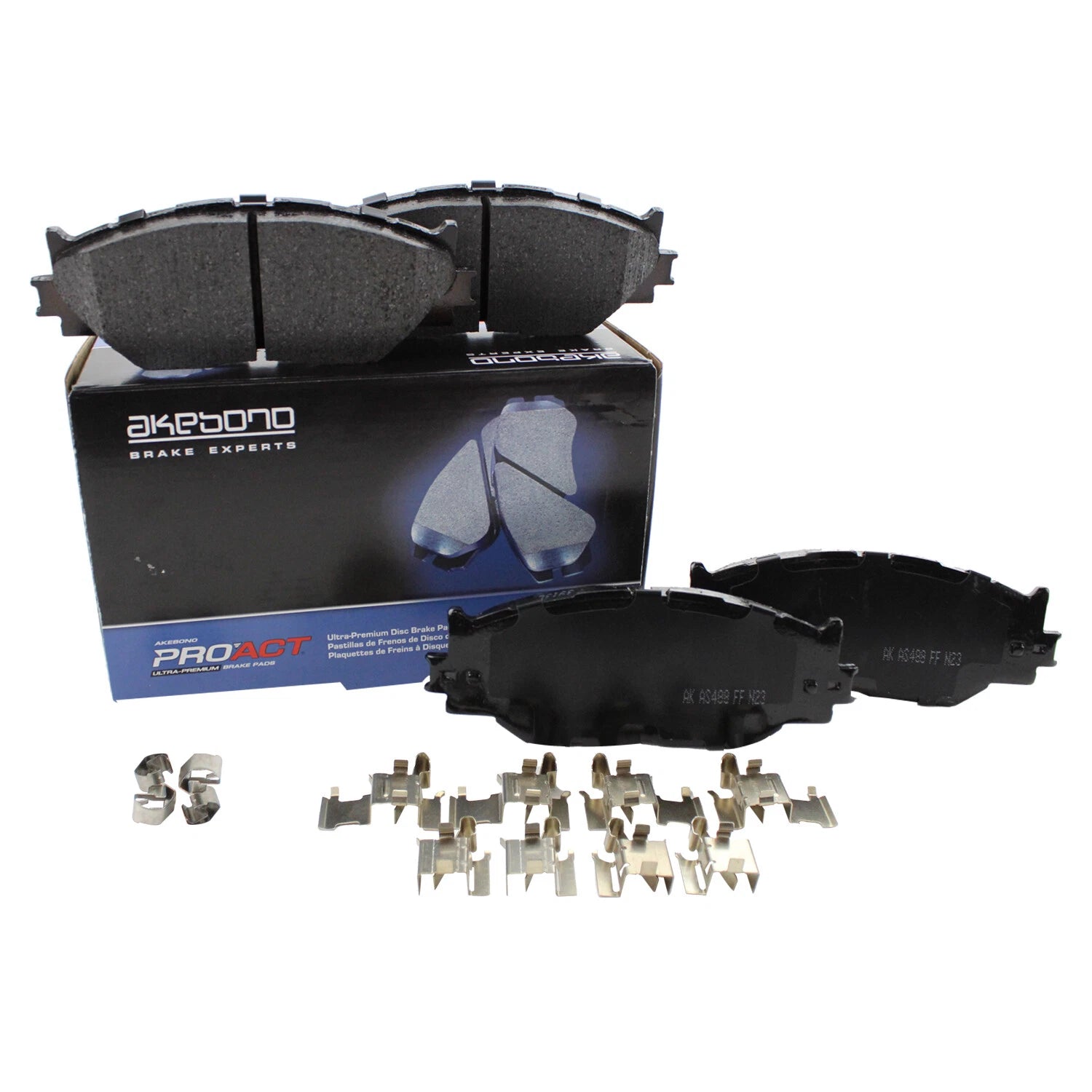 Set of 4 Akebono ProACT Ultra Premium Front Ceramic Pads for Lexus IS250 (2006–2015)
