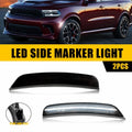 2X Smoked White LED Front Bumper Side Marker Lights for Dodge Durango (2021â2024)