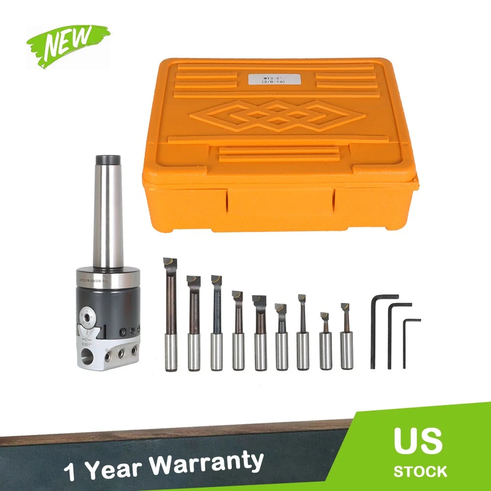 3 Piece Boring Tool Set for 2 Inch Head & MT3 (Fits Various Models)