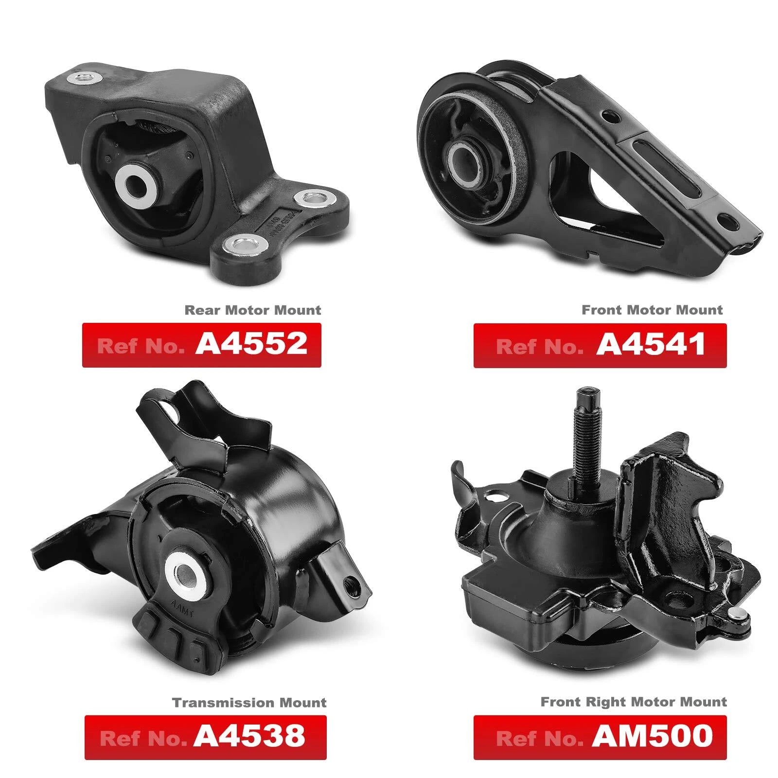 Set of 4 Engine Motor & Transmission Mounts for Honda Fit (2007–2008)