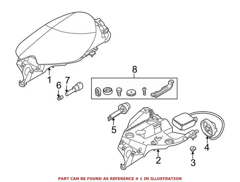 Genuine OEM Front Passenger Right Headlight for BMW Z8 (2000–2003)