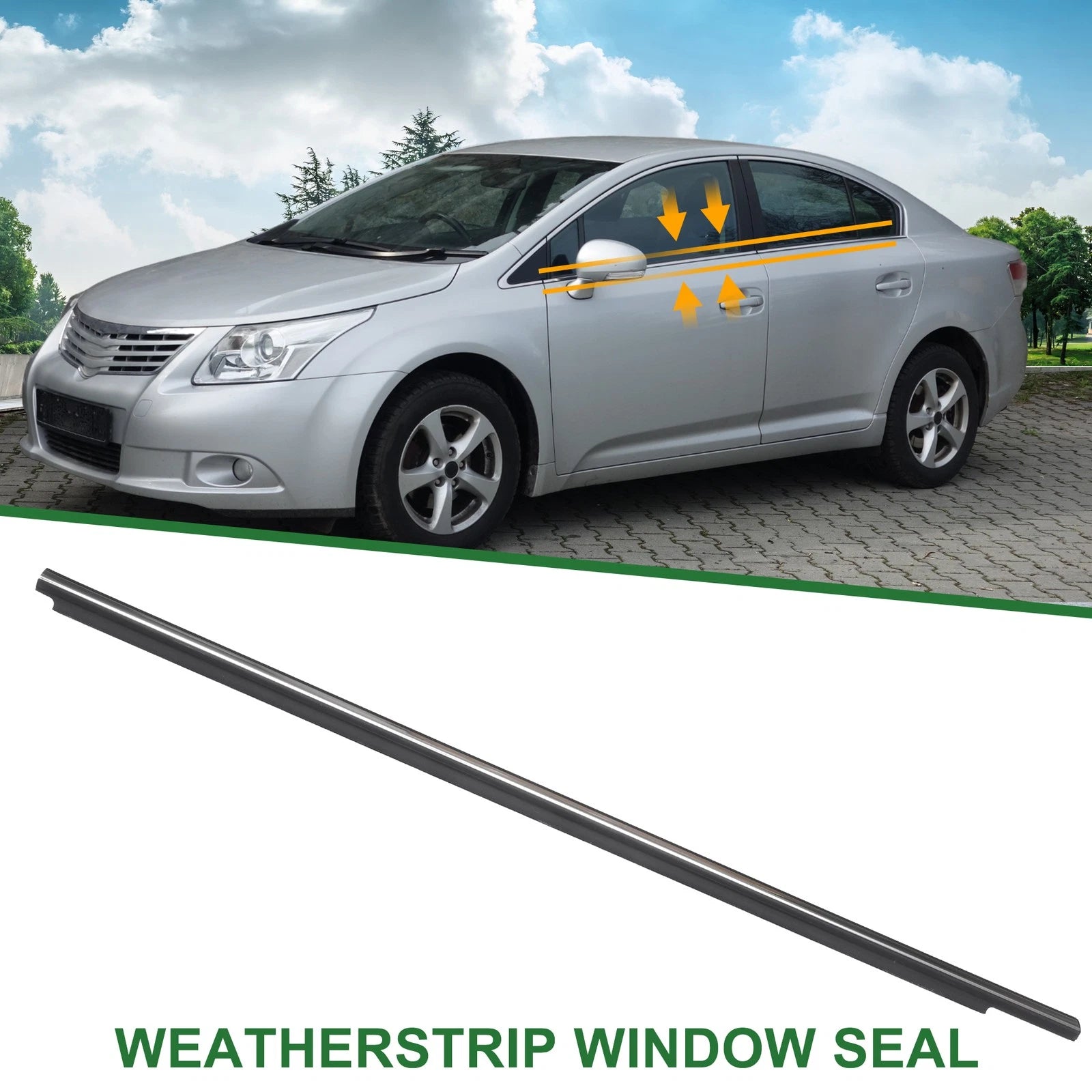 1pc Front Right Weatherstrip Window Seal No. 7571033040 for Toyota Camry (1997–2001)