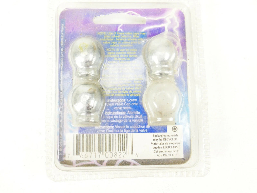 Chrome Skull Valve Stem Caps for Harley Motorcycle (Pack of 3)