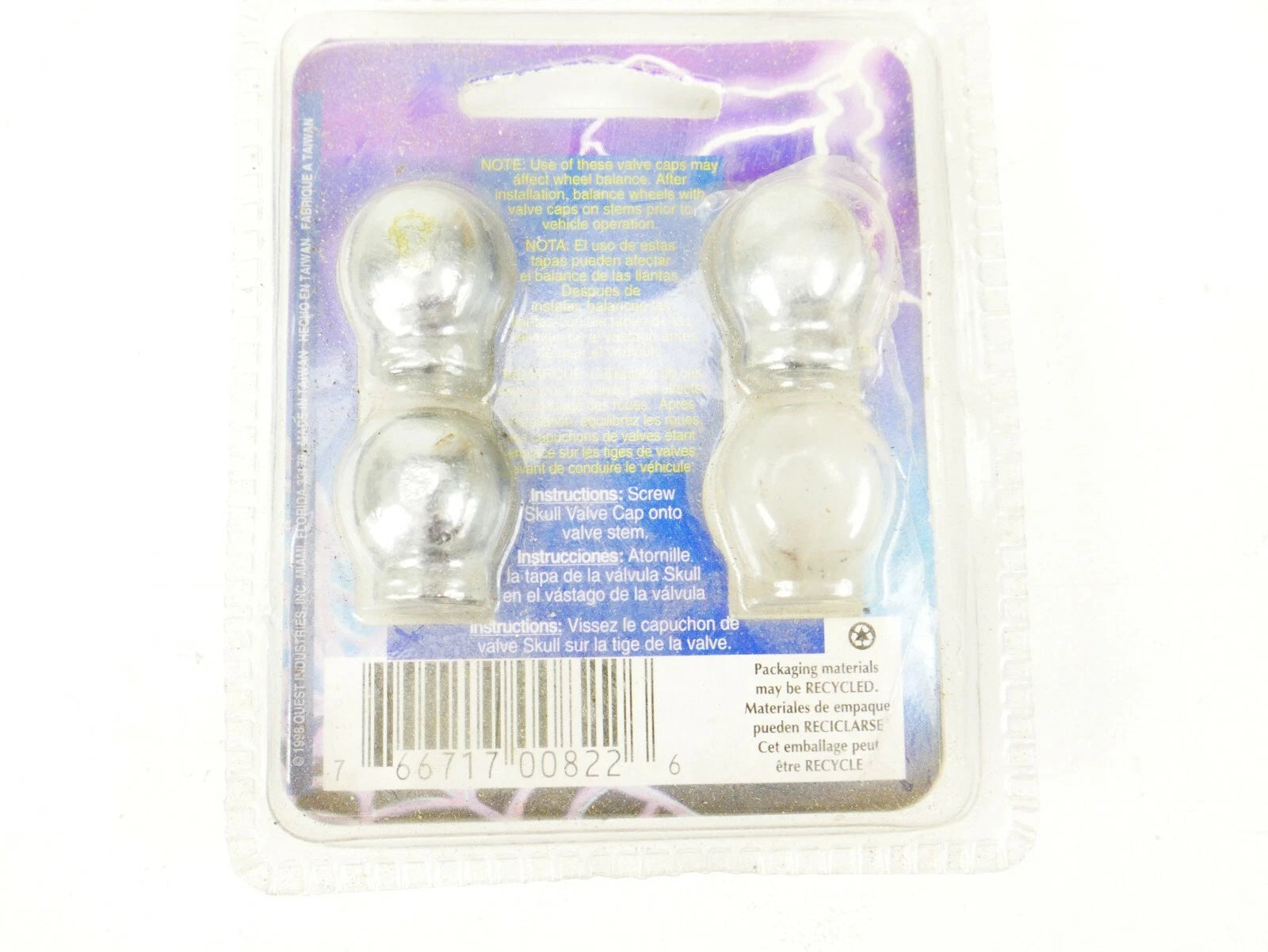 Chrome Skull Valve Stem Caps for Harley Motorcycle (Pack of 3)