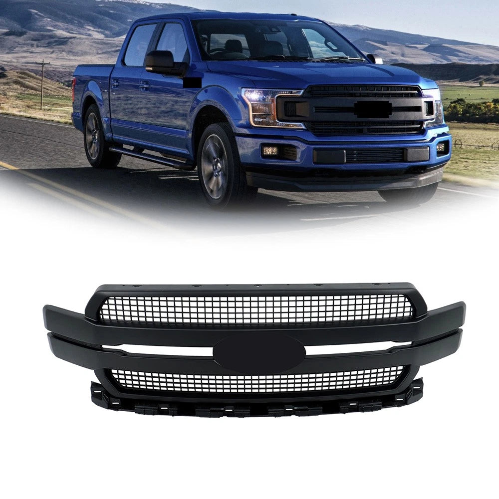 Front Upper Grille for Ford F-150 (2018–2020) Matte Black Platinum Style