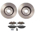 Akebono Euro Front Brake Kit Disc Rotors & Ceramic Pads for Audi A3 TT Quattro (2006–2013)