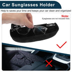 Sunglasses Case for Porsche Macan Eyeglasses Holder Storage Box Suede Black