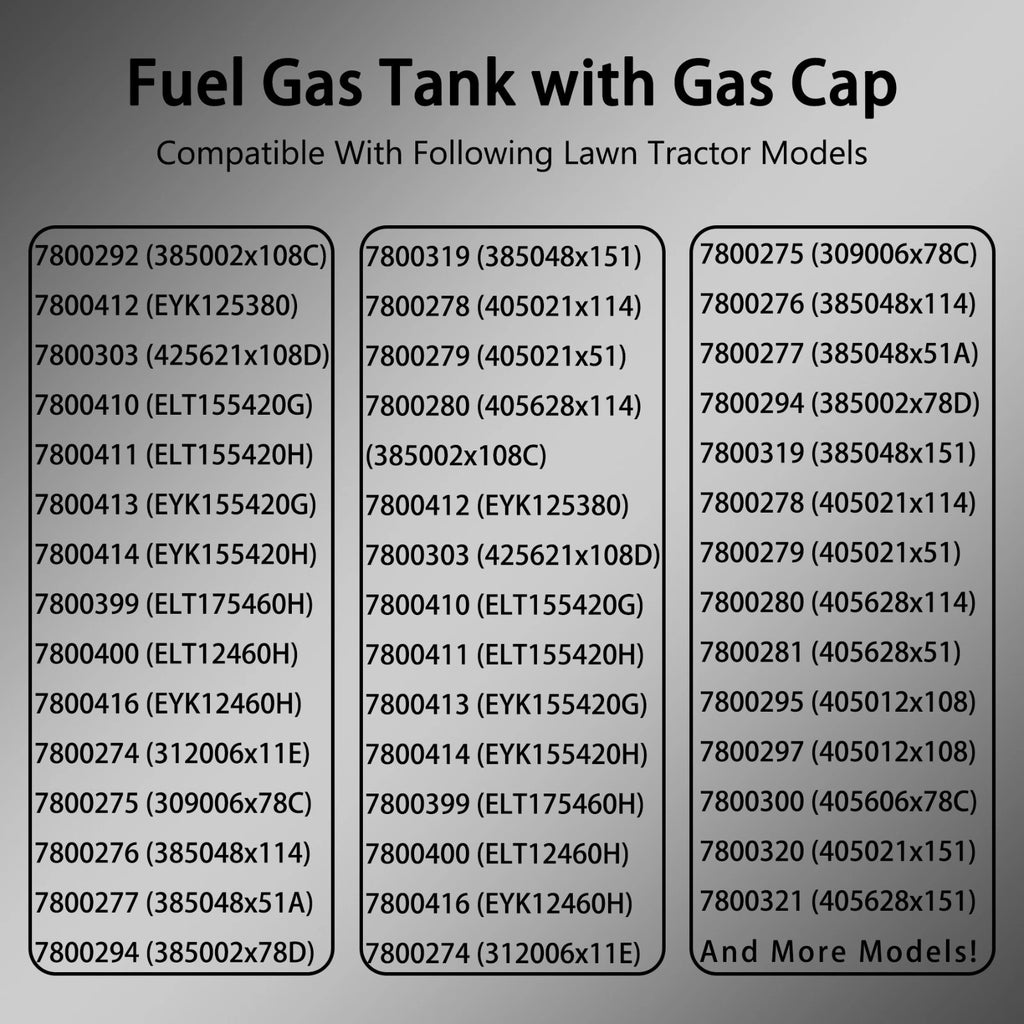 Fuel Gas Tank with Cap for Murray Lawn Mower (7601092, 94073)