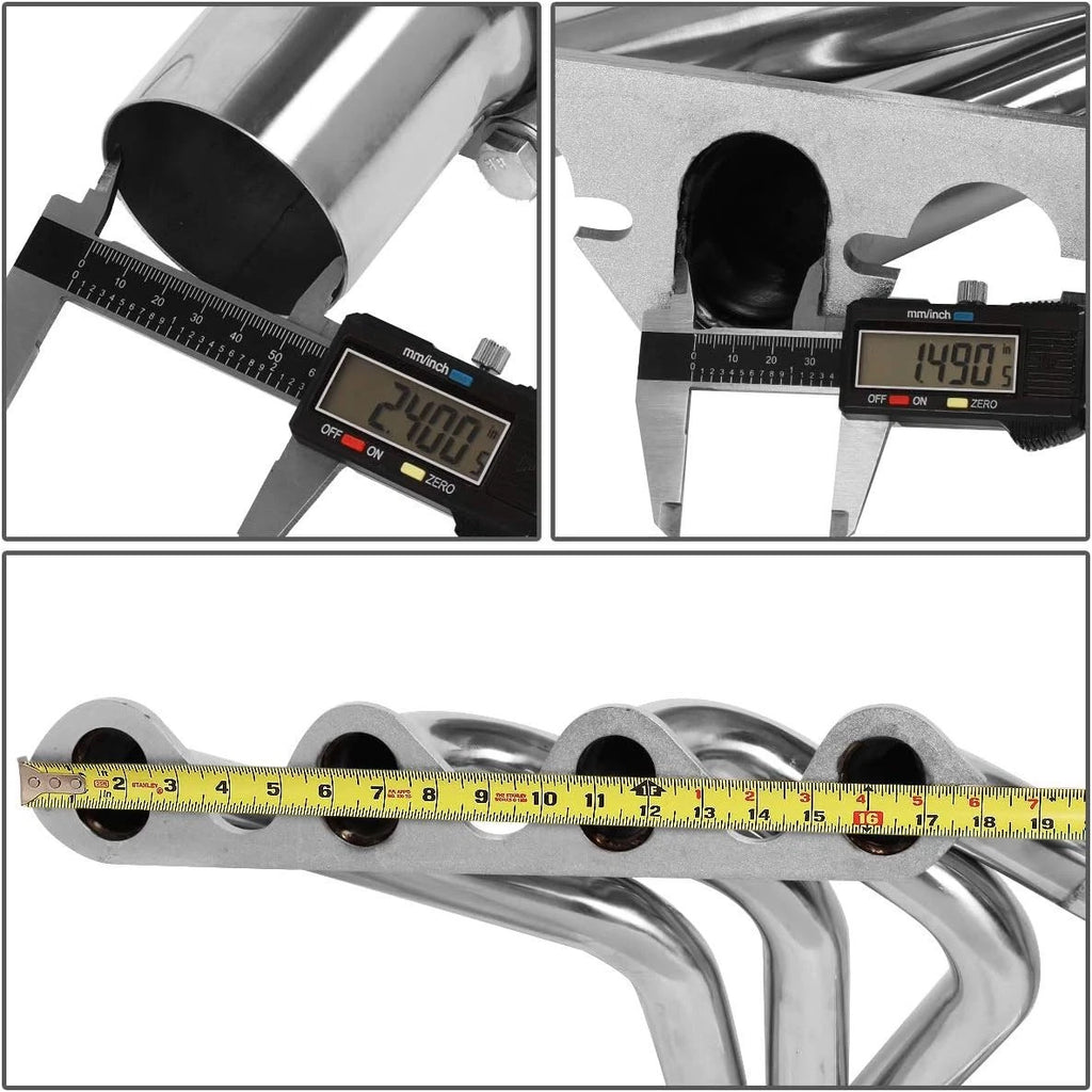 Pair Stainless Steel Exhaust Headers for Ford F250 F350 (1983–1987)