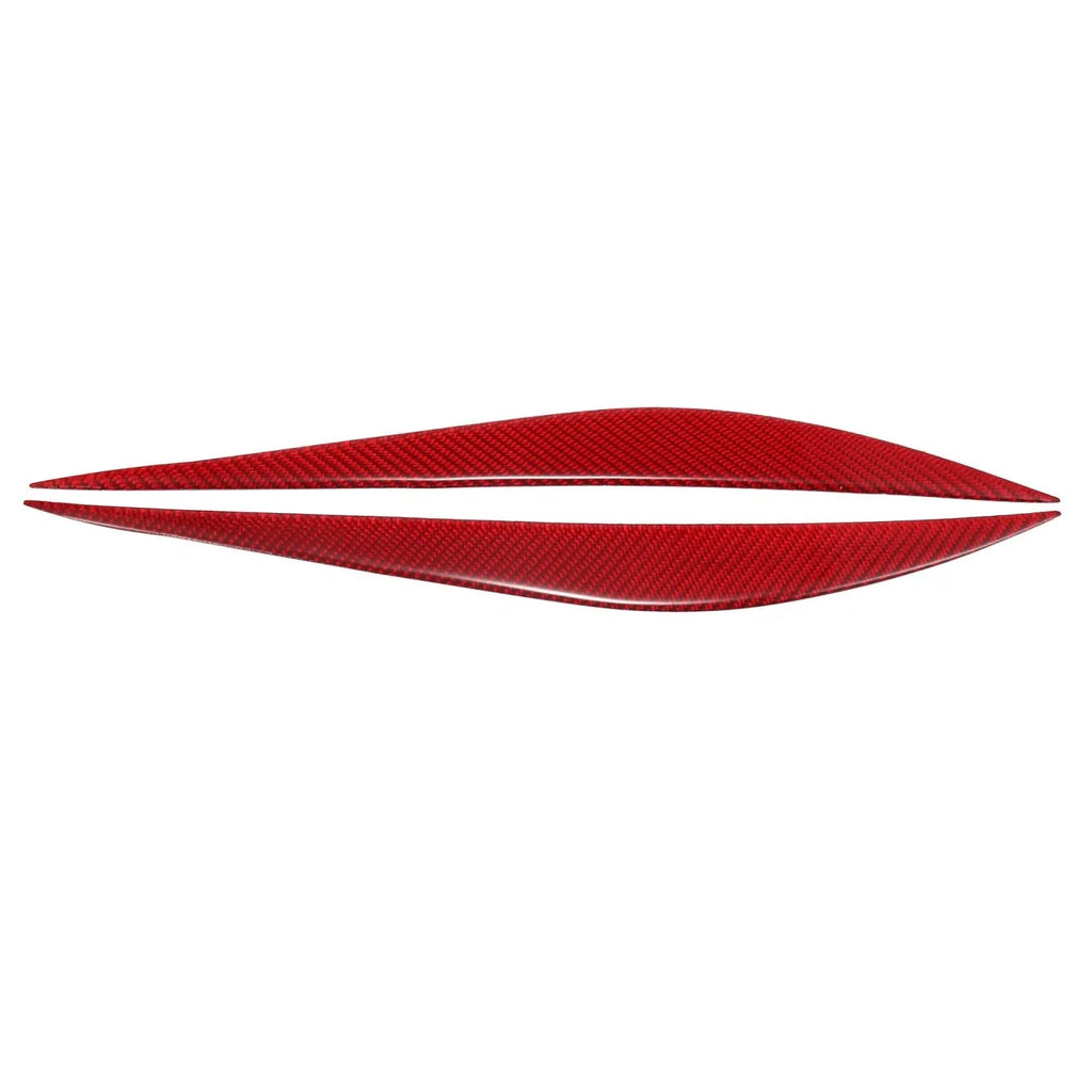 1 Pair Headlight Eye Lid Cover Sticker for BMW F30 Carbon Fiber Pattern Red