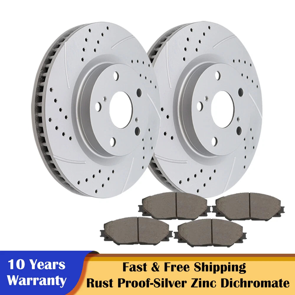 Front Disc Brake Rotors and Ceramic Pads for Toyota RAV4 Corolla iM (2013–2018)