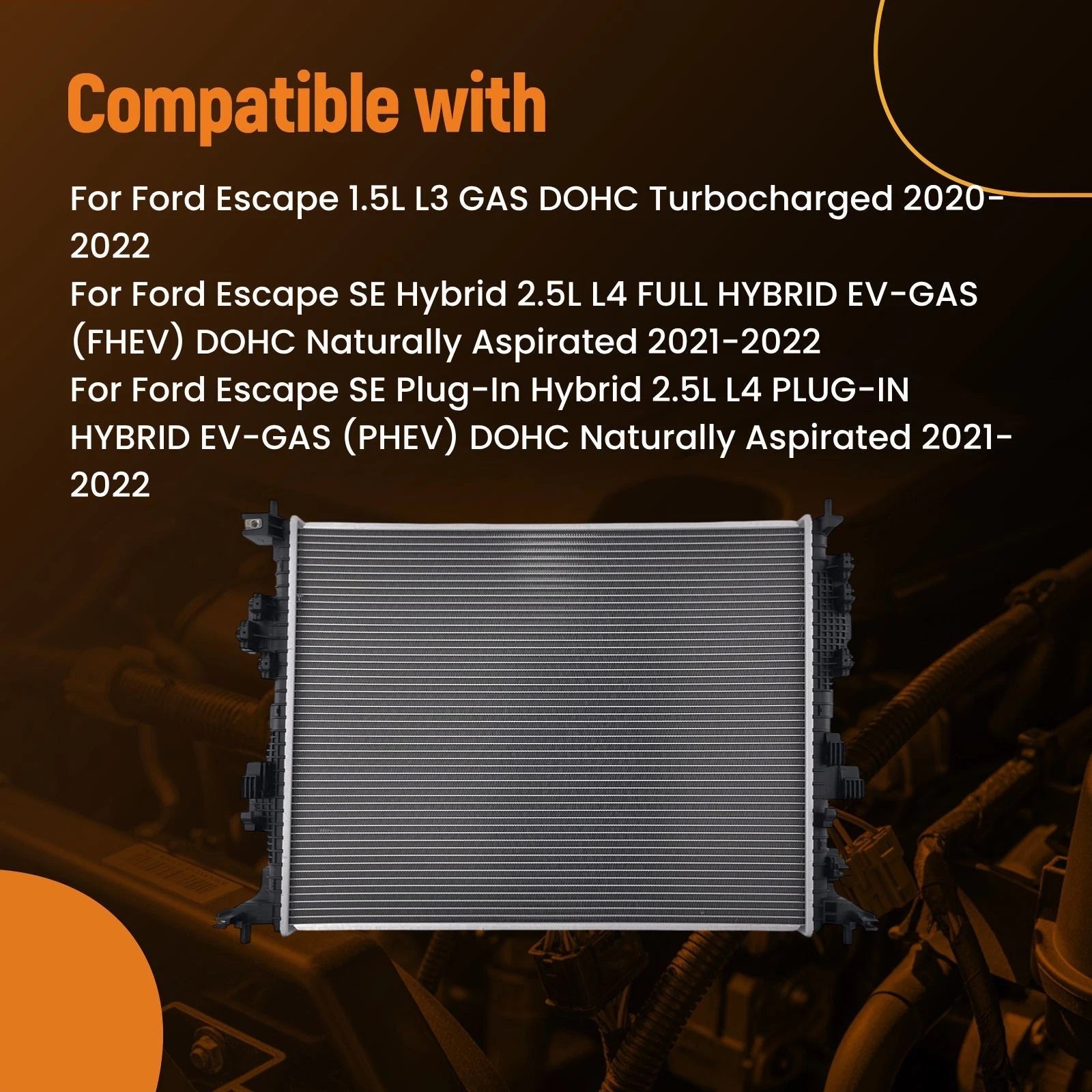 Aluminum Radiator for Ford Escape SE Hybrid (2021–2022) LX6Z8005L 13850