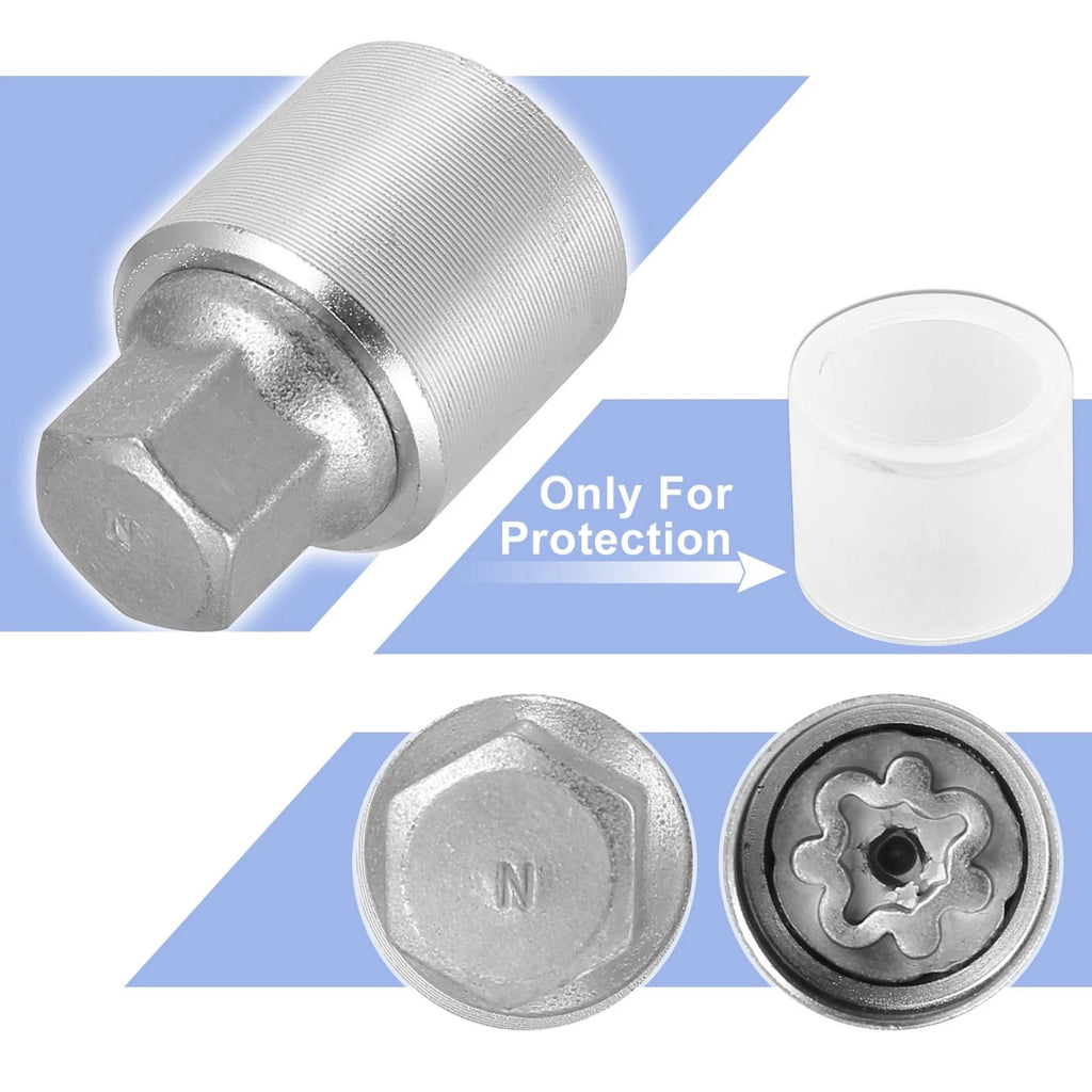 N Car Wheel Lock Lug Nut Anti Theft Screw Removal Key for Audi A5 A6L Q2L Q3 Q5 (2010–2023)