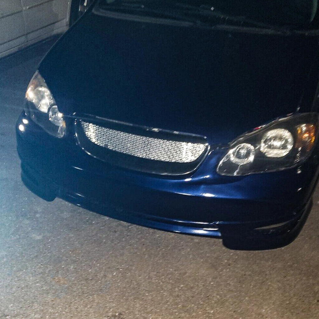 Mesh Front Grille for Toyota Corolla (2003-2007) Glossy Black Metal
