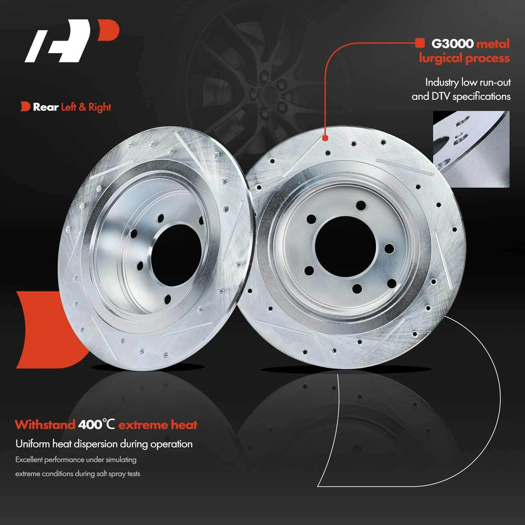 Rear Disc Brake Rotor & Ceramic Pad Set for Mitsubishi Outlander (2008-2012)