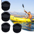 Set of 4 Scupper Bung Drain Hole Stoppers for Kayak Canoe Boat Black Nylon