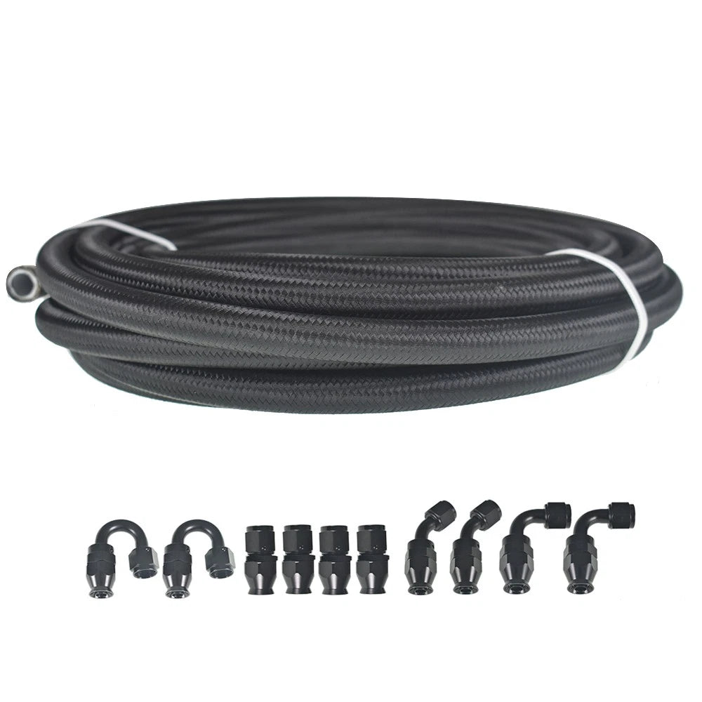 8AN Braided Oil Fuel Hose Line for Universal Applications (20 Feet)