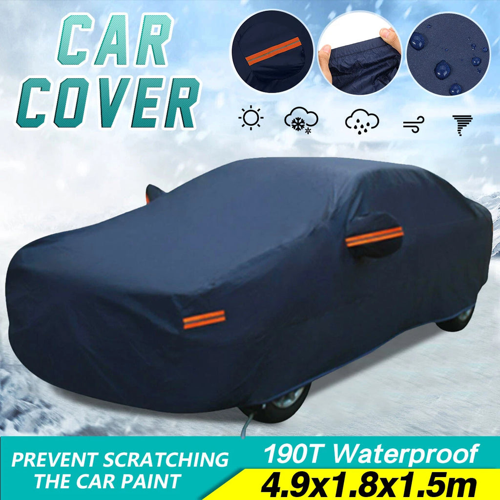Breathable Full Car Cover for All Vehicles (Waterproof, All Weather)