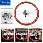 18" Chrome Wood Steering Wheel for Big Rigs