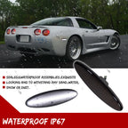 2X Smoked Lens White LED Rear Side Marker Lights for Chevy Corvette C5 (1997–2004)