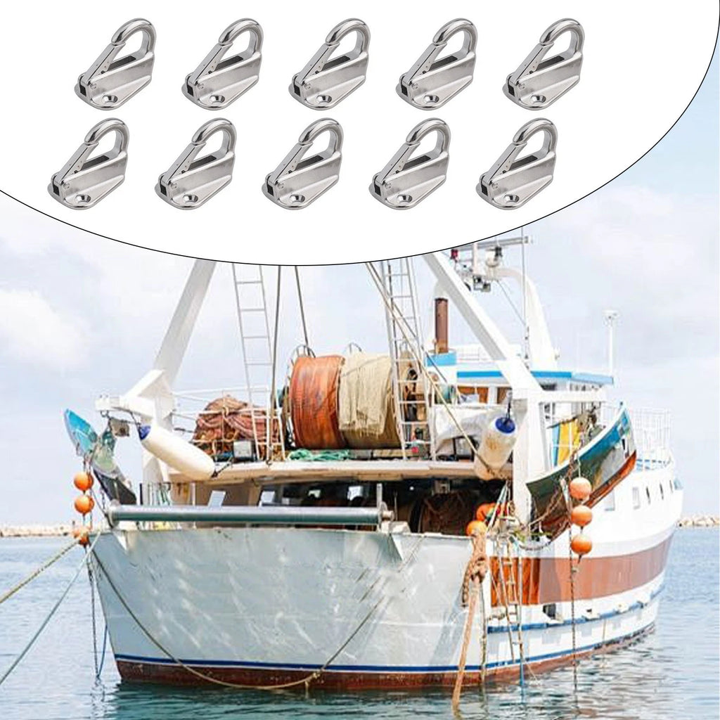 10X Stainless Steel Spring Snap Fending Hook for Marine Boat