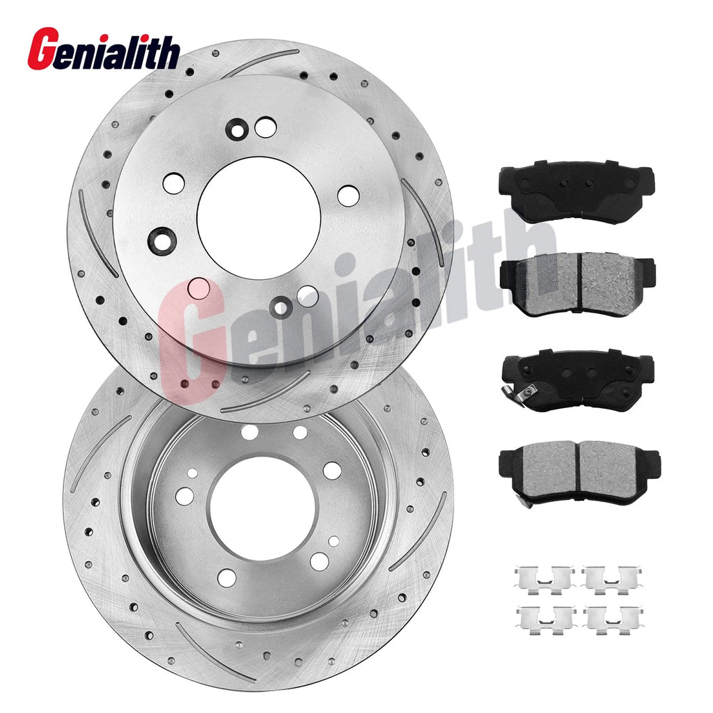 Rear Drilled Rotors + Ceramic Pads for Hyundai Elantra (2007–2010)
