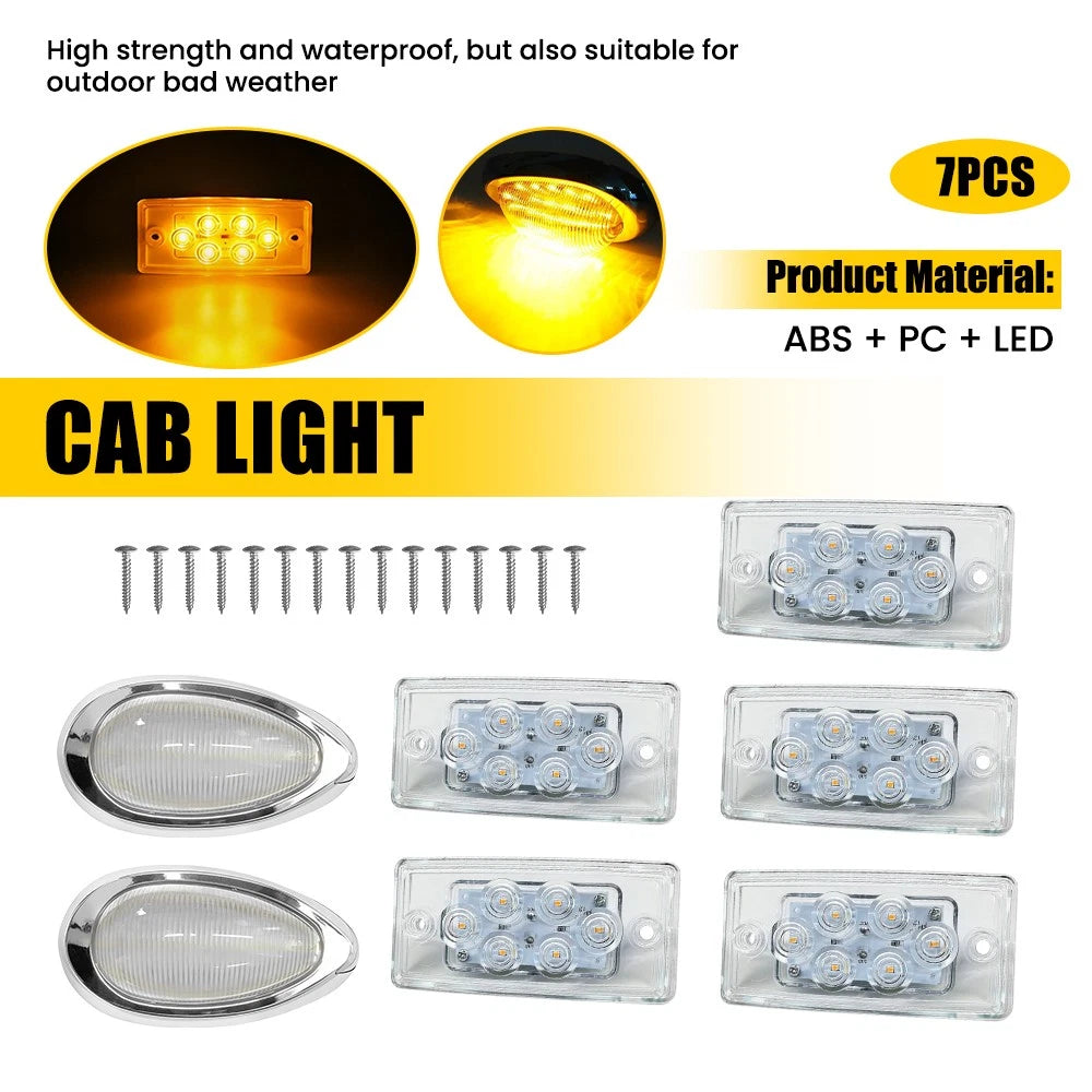 7x LED Roof Side Lamps for Freightliner FLD120 Classic XL (1990–2005)