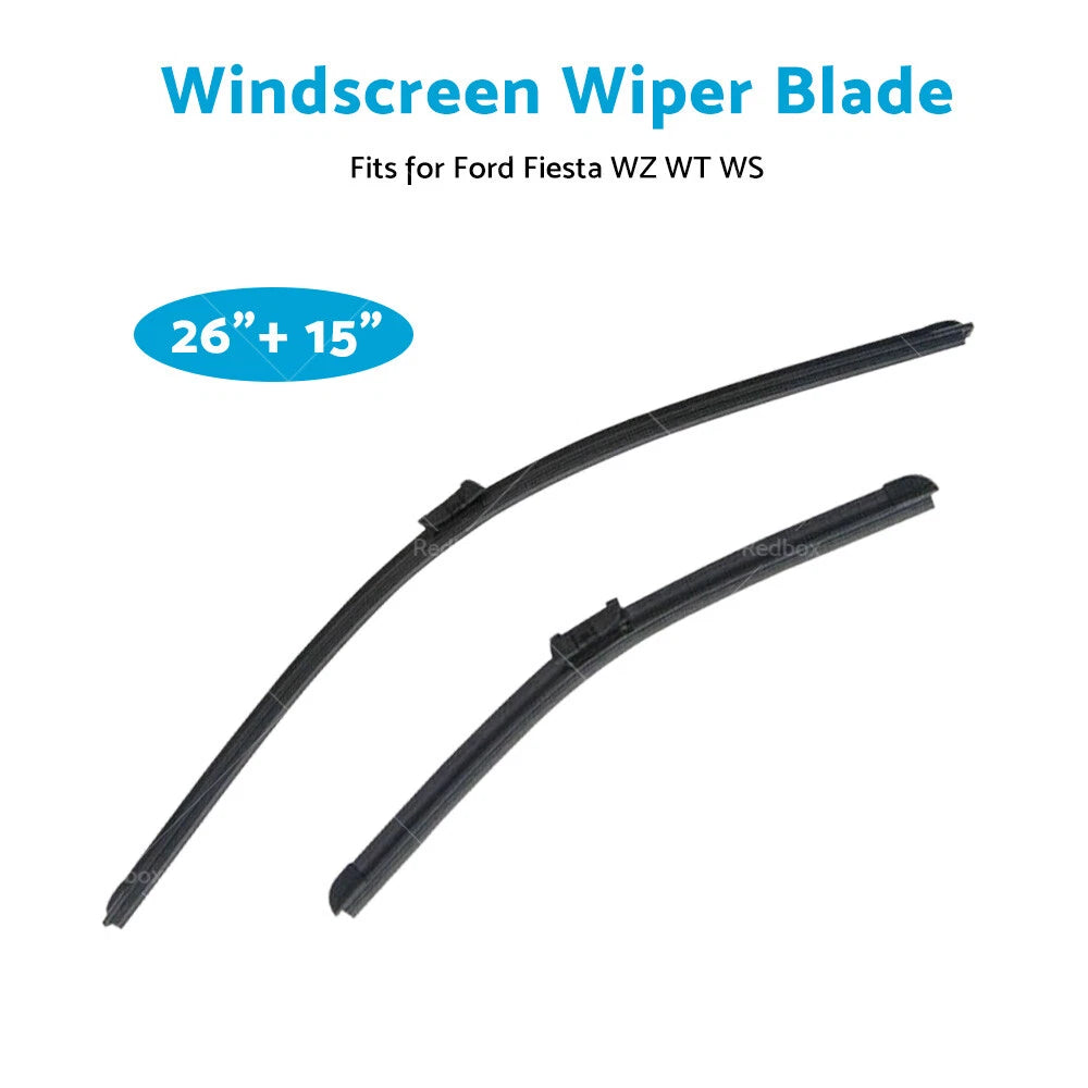 Aero Flat Wiper Blades Set of 2 for Ford Fiesta (2008–2017) 26" 15"