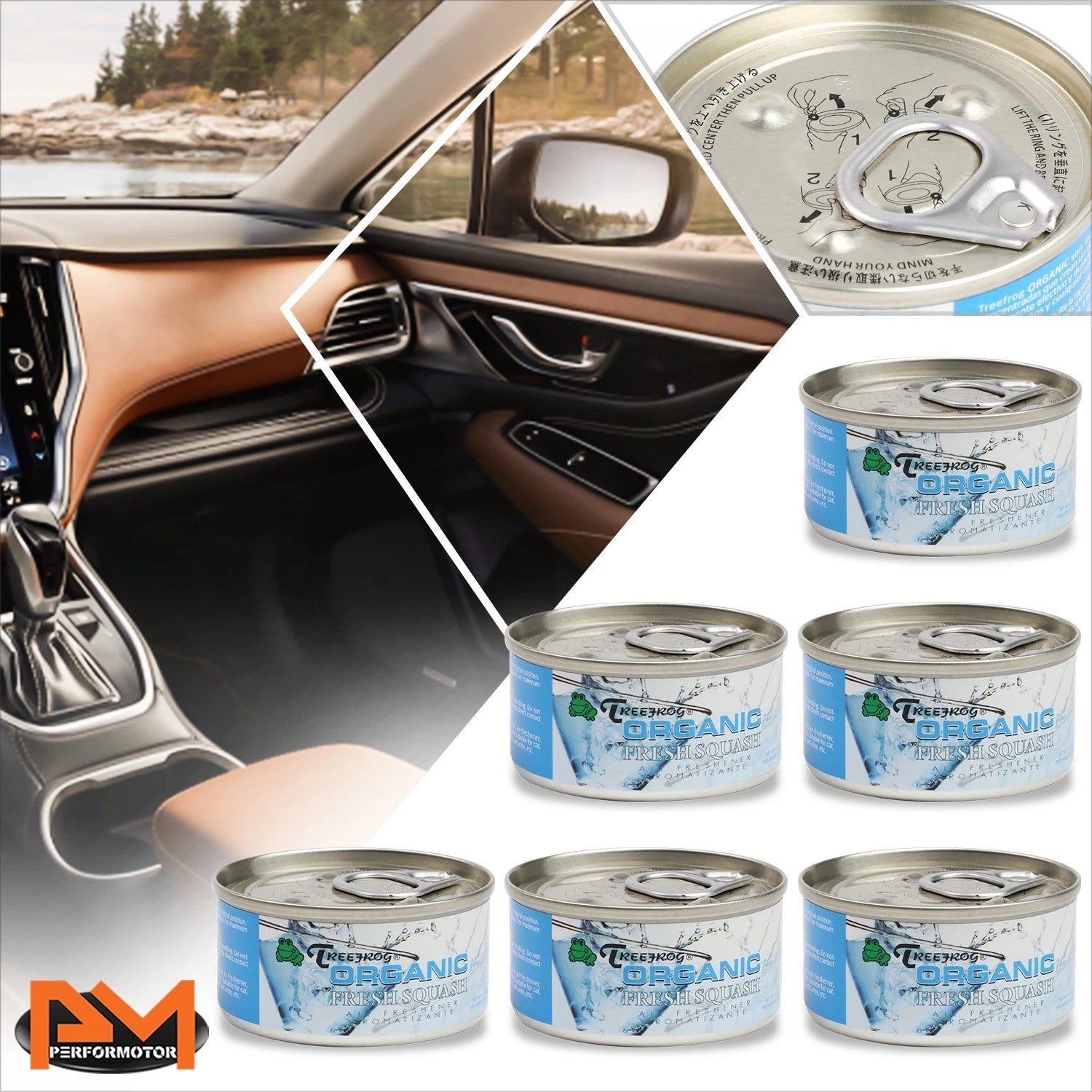 6x Treefrog Fresh Squash Air Freshener for Car (Room/Car)