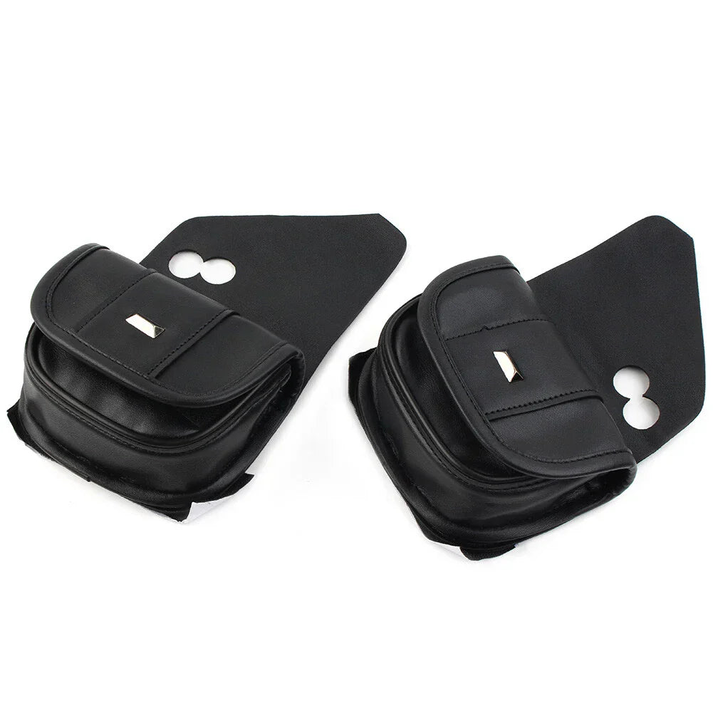 Black Dual Pouches Windshield Bags for Harley Touring Street Glide Special (2014-2023)