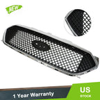 Front Upper Grille Replacement Set for Ford Taurus SHO (2013–2018) Black Chrome